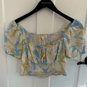 LA Hearts by PacSun Blue and Green Swirl Top